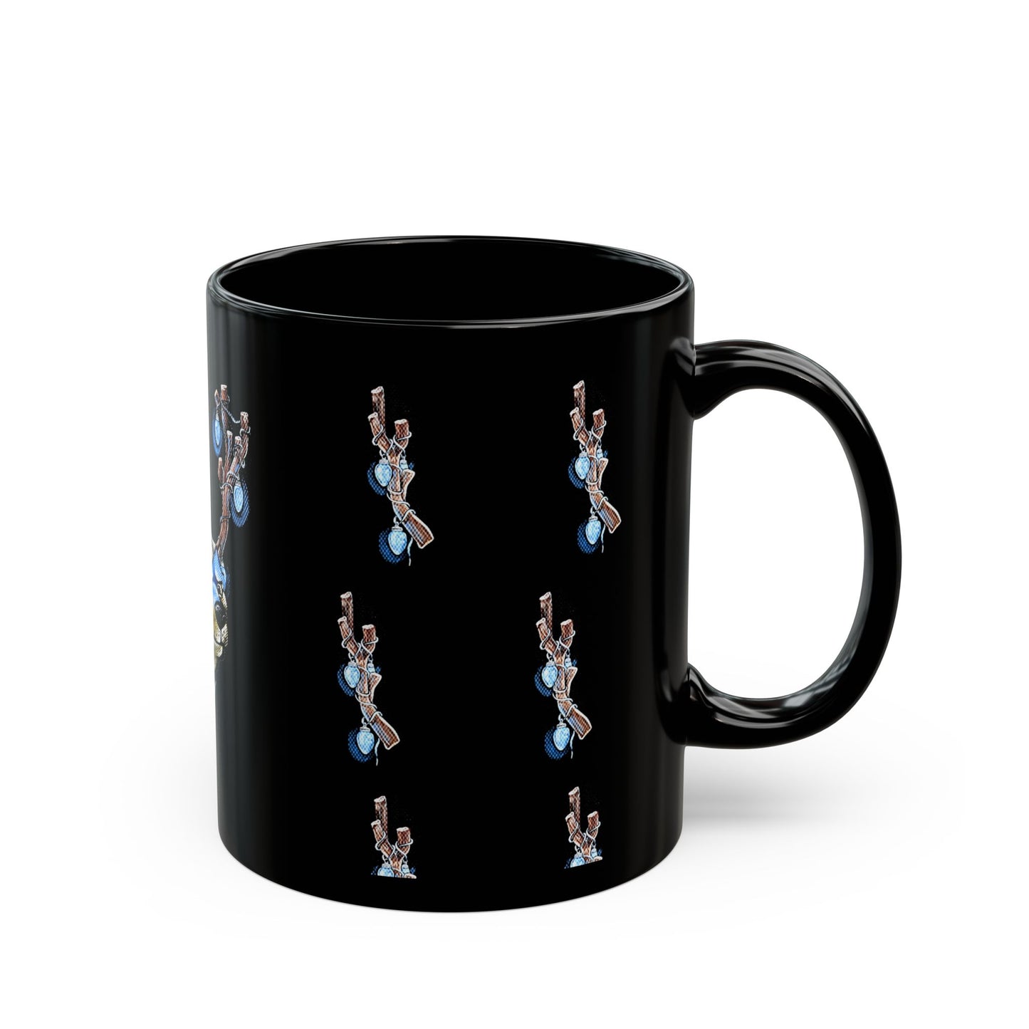 Winter’s Glow- Black Mug- Glow Antlers (11oz)