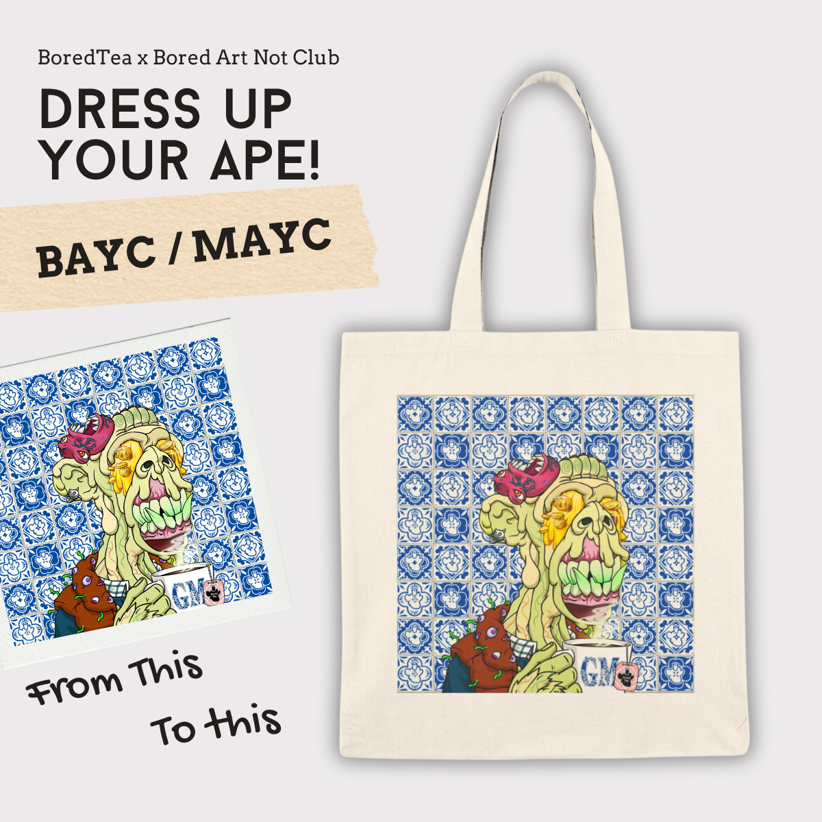 Meet me in the C̶l̶u̶b̶H̶o̶u̶s̶e̶ ̶ Tote Bag | Customize Your Ape