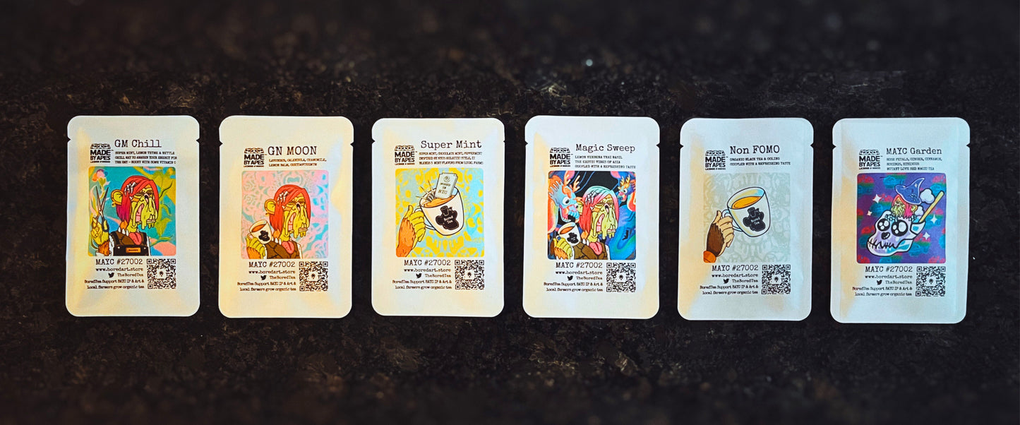Welcome BoredTea Set | 6 Single-Pack Bags + Pins