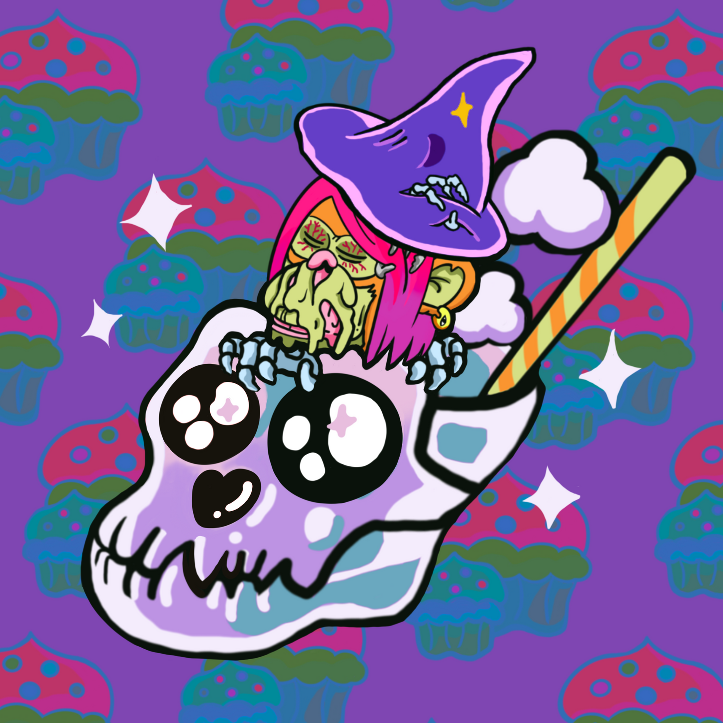 BAYC Fam Skull cup stickers set - Six stickers